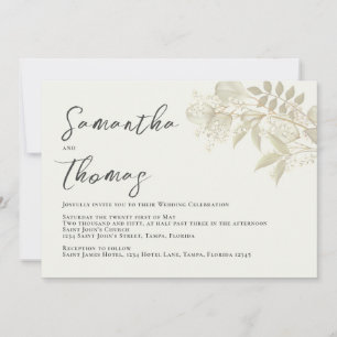 Foliage Elegant Greenery Sage Leaves Foliage Invitation