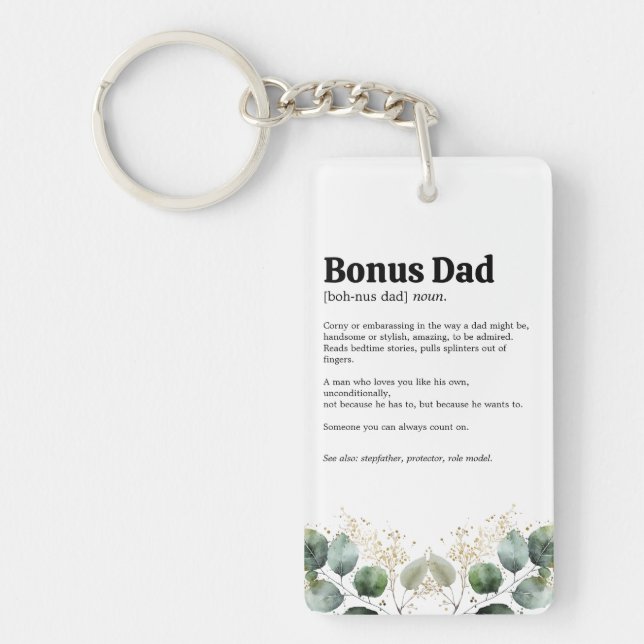 Foliage Eucalyptus Bonus Dad Definition Keychain (Front)