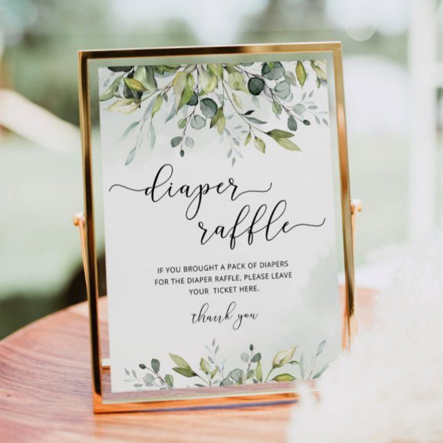 Foliage eucalyptus diaper raffle sign (Creator Uploaded)