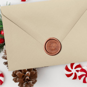 Foliage Family Name Merry Christmas Script Wax Seal Stamp