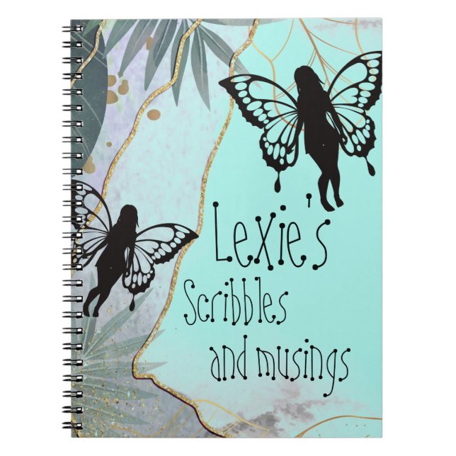 Foliage Fantasy Fairies Personalized Notebook (Front)