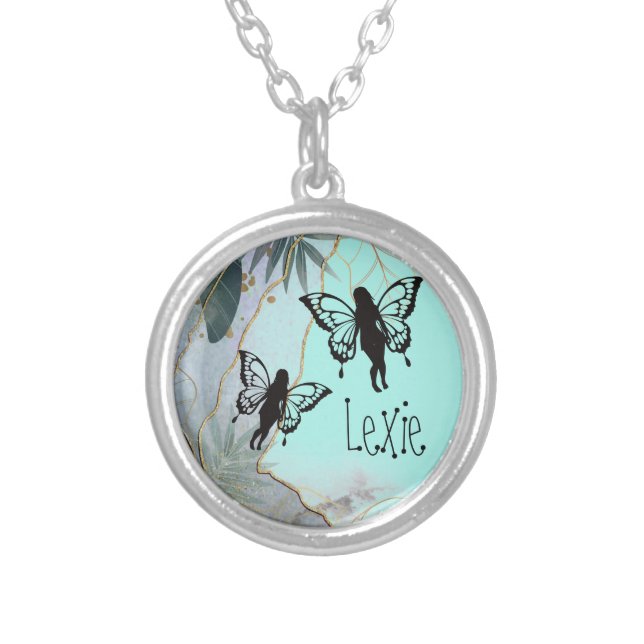Foliage Fantasy Fairies     Silver Plated Necklace (Front)