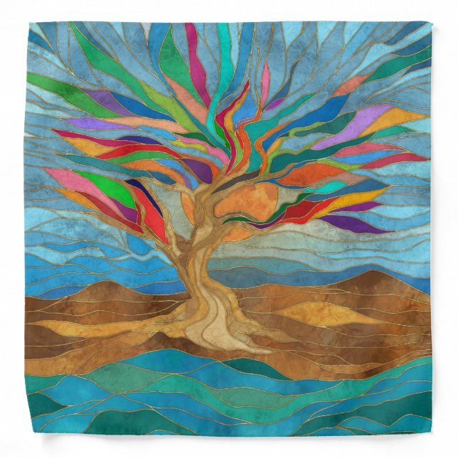 Foliage Fantasy Mosaic Tree Bandana (Front)