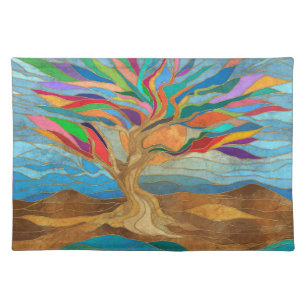 Foliage Fantasy Mosaic Tree Cloth Placemat