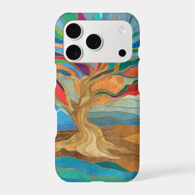 Foliage Fantasy Mosaic Tree Iphone Case (Back)