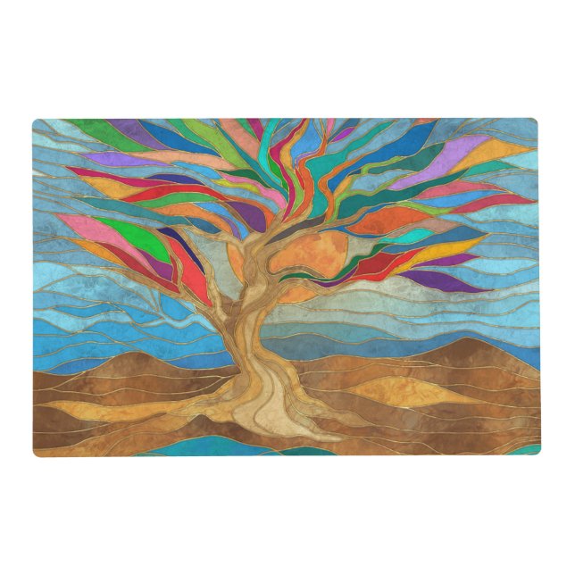 Foliage Fantasy Mosaic Tree Placemat (Front)