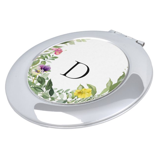 Foliage & Floral Custom Compact Mirror (Turned)