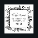 Foliage Frame | Holiday Address Label Rubber Stamp<br><div class="desc">This stylish holiday address label stamp features delicate winter foliage,  framing your address.</div>