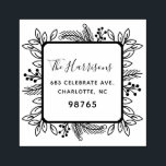 Foliage Frame | Holiday Address Label Rubber Stamp<br><div class="desc">This stylish holiday address label stamp features delicate winter foliage,  framing your address.</div>