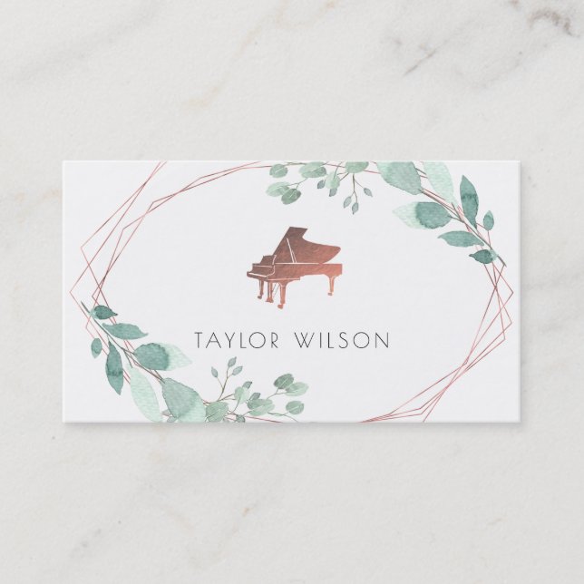foliage frame pianist business card (Front)