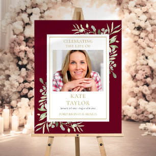Foliage Funeral Memorial Celebration Of Life Photo Foam Board