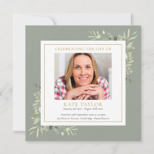 Foliage Funeral Memorial Order Of Service Program