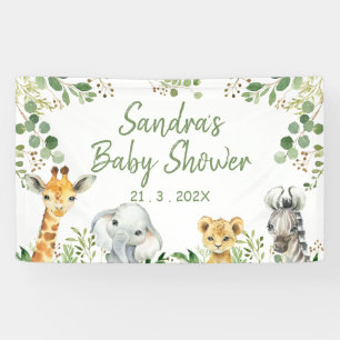 Foliage Gender Neutral Safari Baby Shower Banner