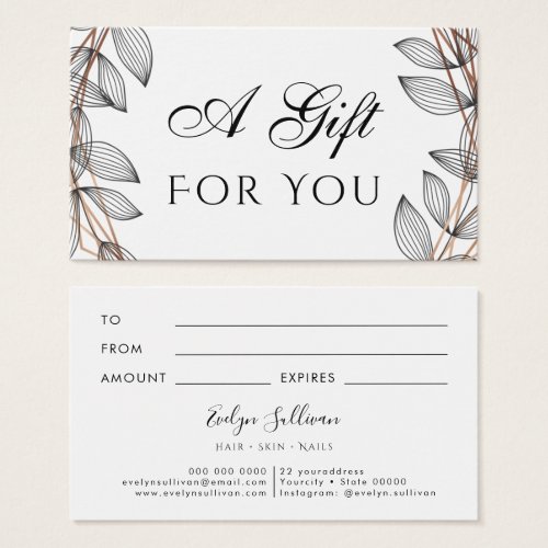 foliage geometric frame gift card