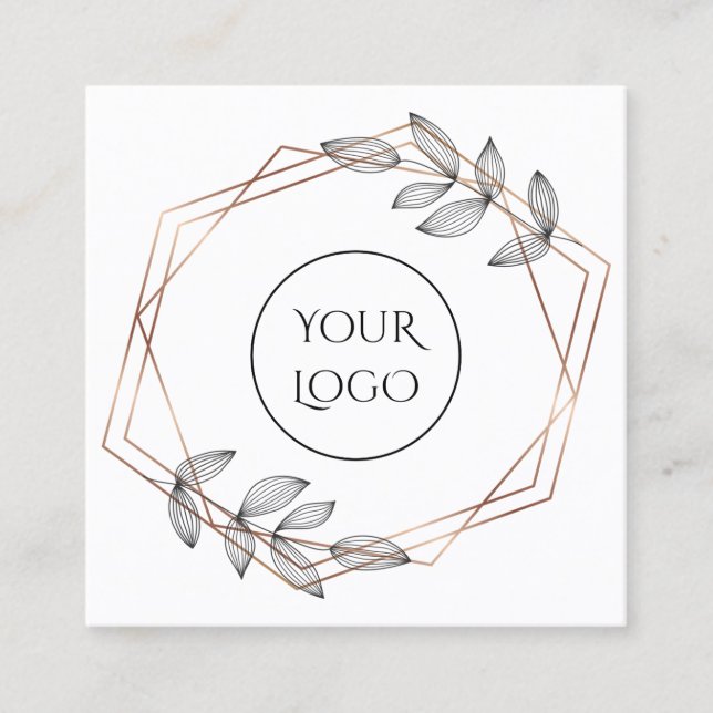 foliage geometric frame logo business card (Front)