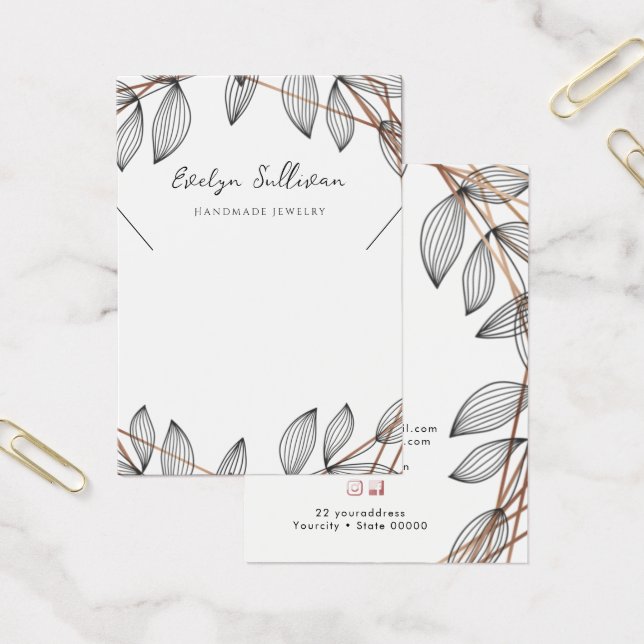 Foliage geometric frame necklace display card (Office)