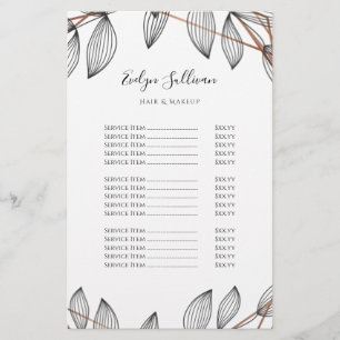 Foliage geometric frame price list flyer