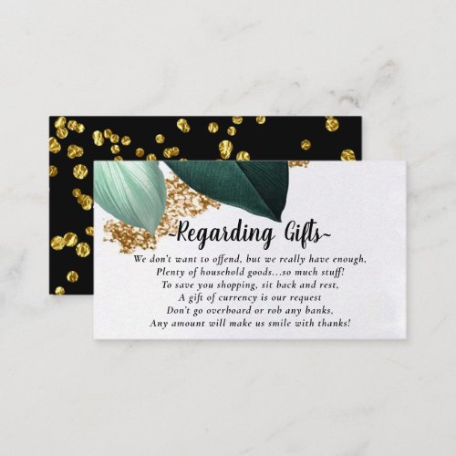 Foliage Glitter Honeymoon Fund Card