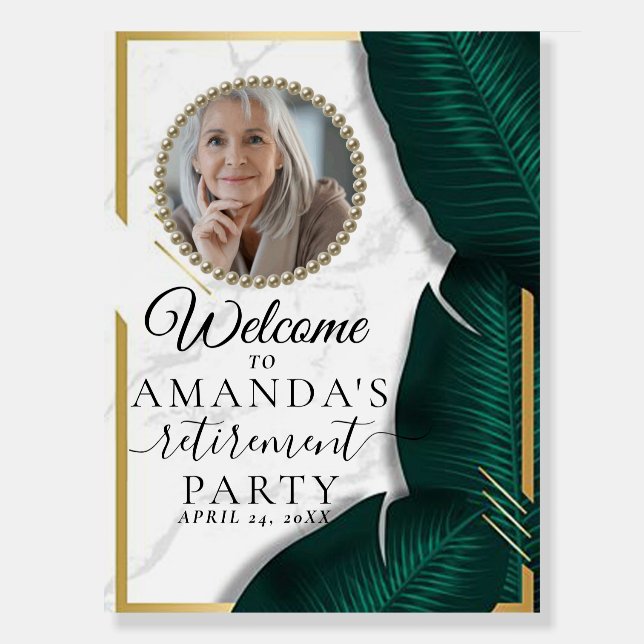 Foliage Golden Botanical Retirement Welcome sign (Front)