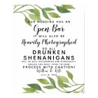 foliage greenery Open Bar wedding sign