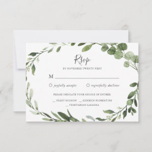 Foliage Greenery Wedding RSVP Card