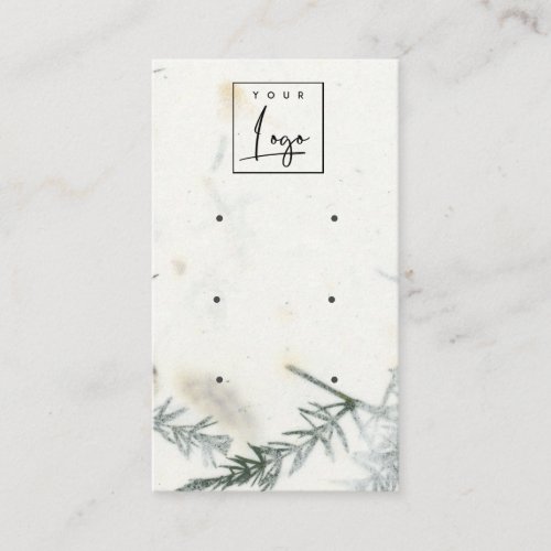 Foliage Handmade Paper Texture 3 Earring Display Business Card