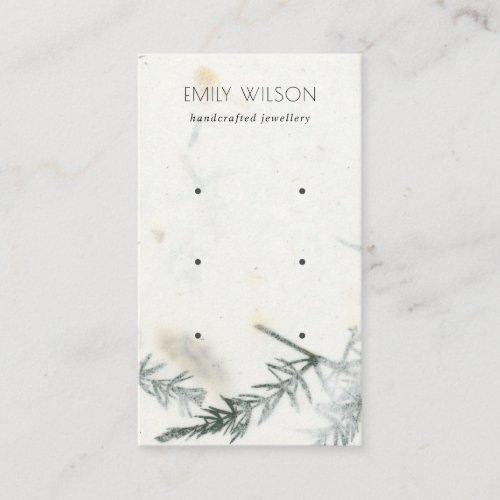 Foliage Handmade Paper Texture 3 Earring Display Business Card