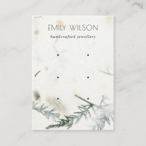 Foliage Handmade Paper Texture 3 Earring Display Business Card