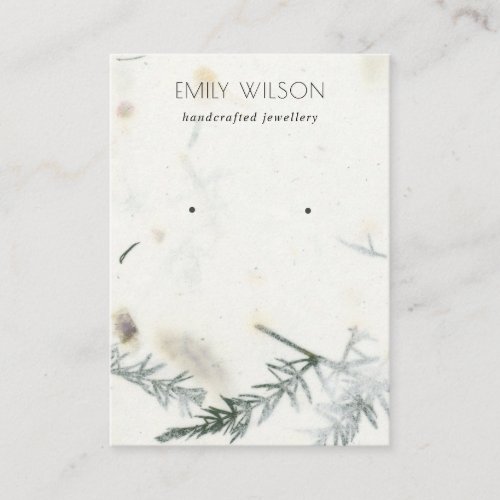 Foliage Handmade Paper Texture Earring Display Business Card