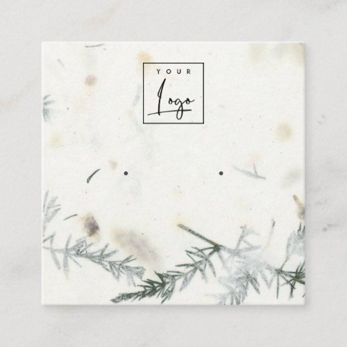 Foliage Handmade Paper Texture Earring Display Square Business Card