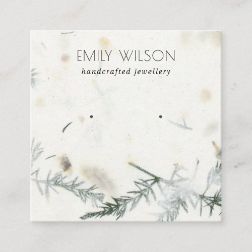 Foliage Handmade Paper Texture Earring Display Square Business Card