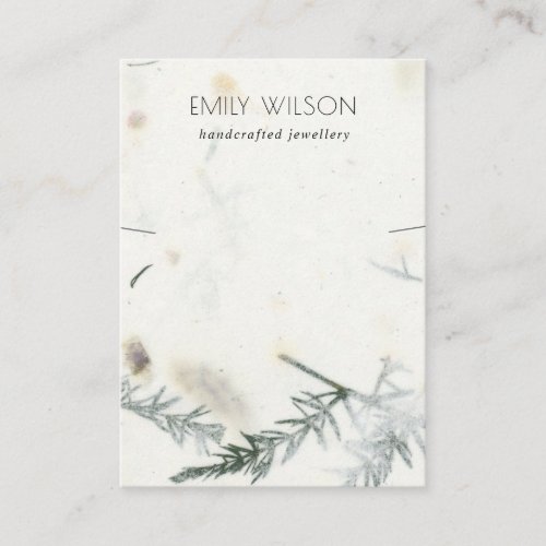 Foliage Handmade Paper Texture Necklace Display Business Card