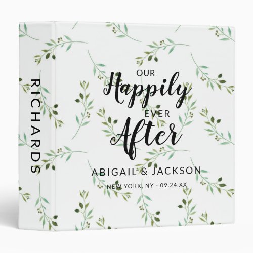 Foliage Happily Ever After Newlywed Photo Album 3 Ring Binder
