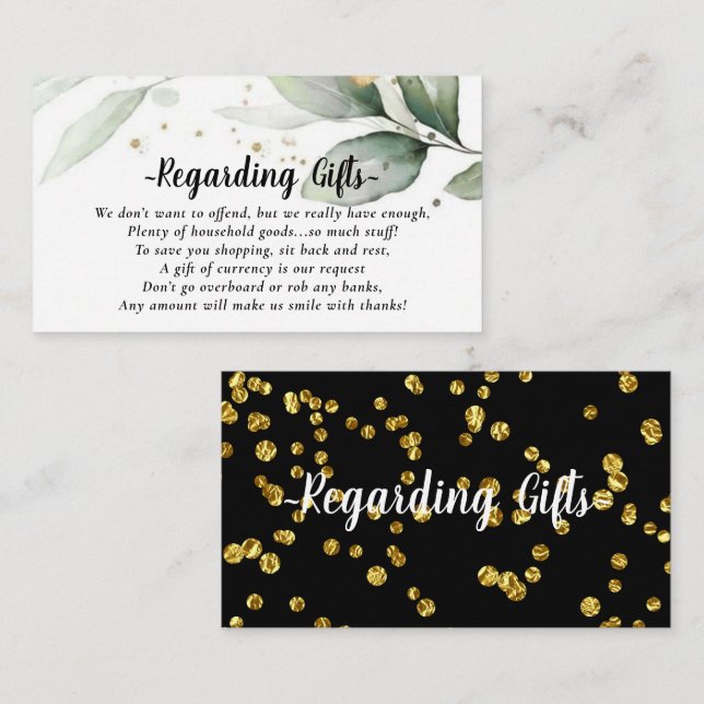 Foliage Honeymoon Fund Instead of Gifts Enclosure Card (Front/Back)