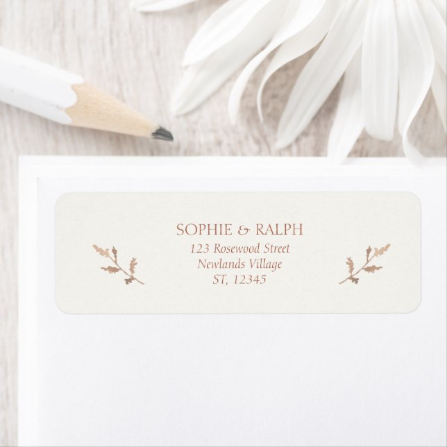Foliage & Ivory Return Address Label (Insitu)