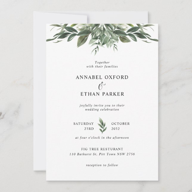 Foliage Leaf Wedding Invitation (Front)