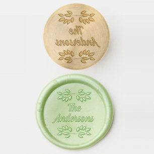 Foliage Leaves Family Name Wax Seal Stamp