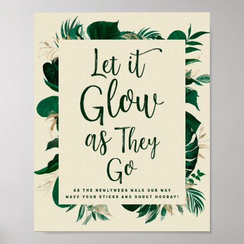 Foliage Let it Glow Newlywed Wedding Send_off Sign