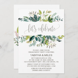 Foliage Let's Celebrate Engagement Party Invitation