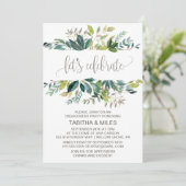 Foliage Let's Celebrate Engagement Party Invitation (Standing Front)