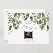 Foliage & Lights Ultrasound Photo Baby Shower  Inv Invitation Postcard (Front/Back)