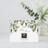 Foliage & Lights Ultrasound Photo Baby Shower  Inv Invitation Postcard (Standing Front)