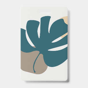 Foliage line with abstract shape badge