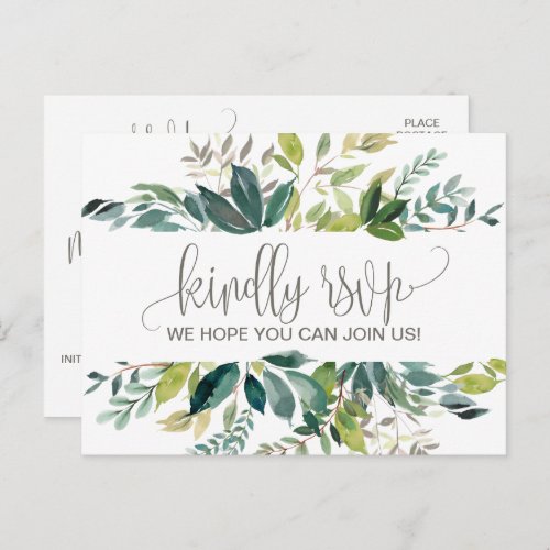 Foliage Menu Choice RSVP Postcard