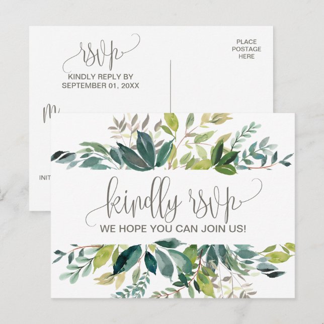 Foliage Menu Choice RSVP Postcard (Front/Back)