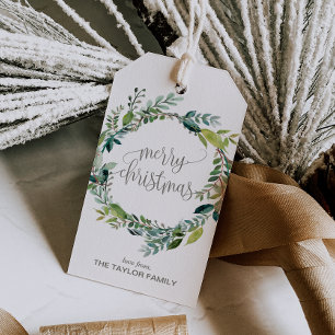 Foliage Merry Christmas Gift Tags