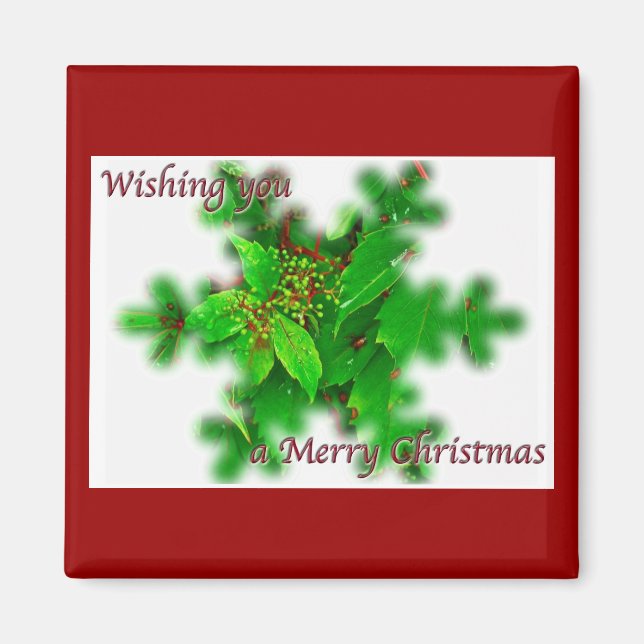 Foliage Merry Christmas Magnet (Front)