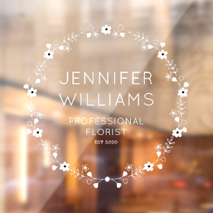 Foliage Minimal Opaque Business Window Cling