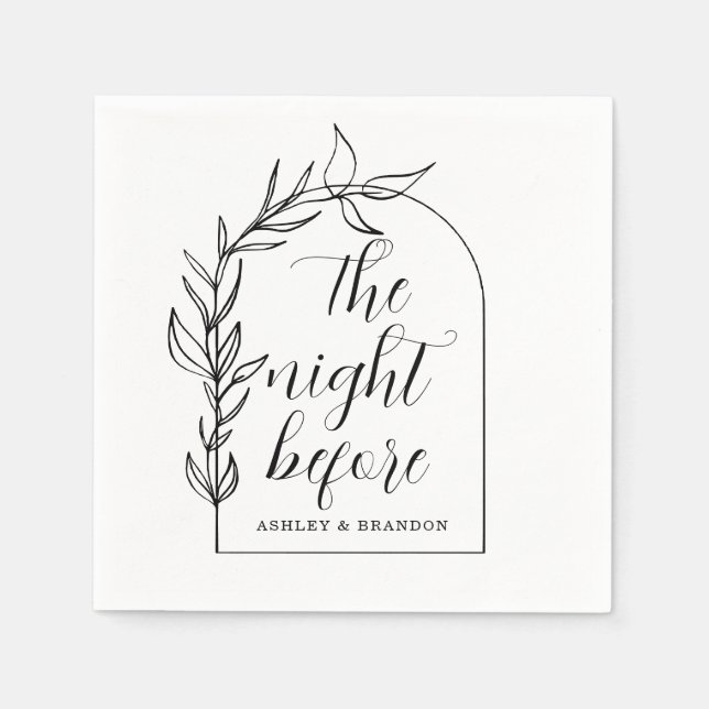 Foliage Minimal The Night Before Napkins (Front)