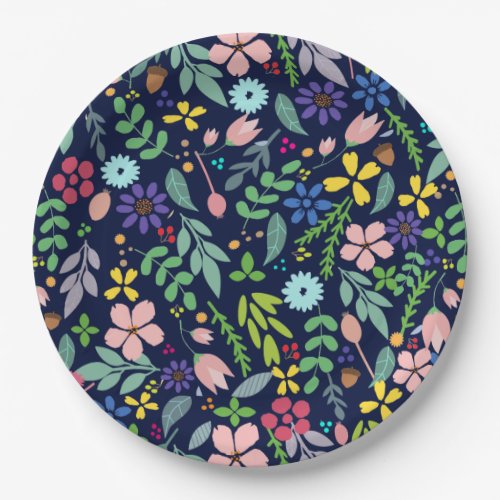 Foliage Modern Floral Paper Plates